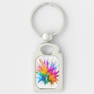 Llavero Vibrant Rainbow Paint Splatter Explosion
