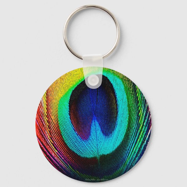 Llavero Vibrante Feather Peacock (Anverso)