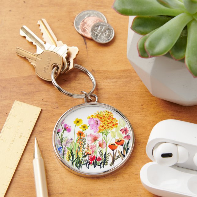 Llavero Vibrante jardín de flores silvestres (Escritorio )