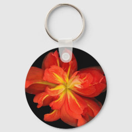 Llavero Vibrante Naranja Begonia Macro