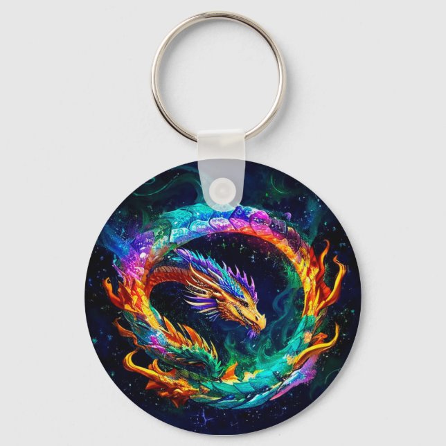 Llavero Vibrante Símbolo de arte Ouroboros Dragon (Anverso)