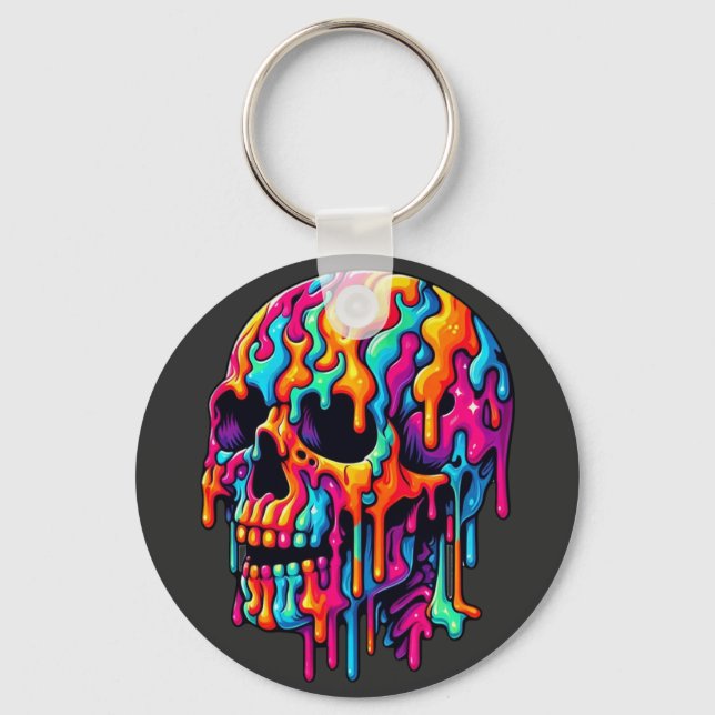 Llavero Vibrante Skull Psicodélico (Anverso)