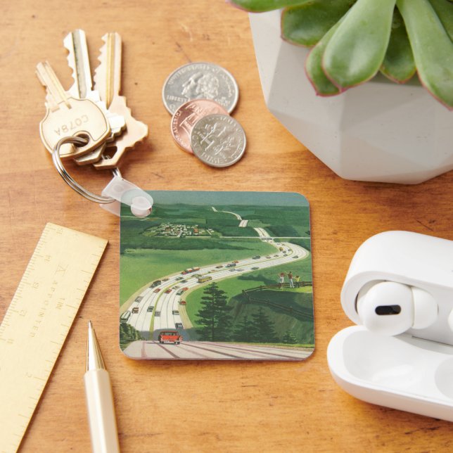 Llavero Vibrantes carreteras americanas y viajes en coche  (Escritorio )