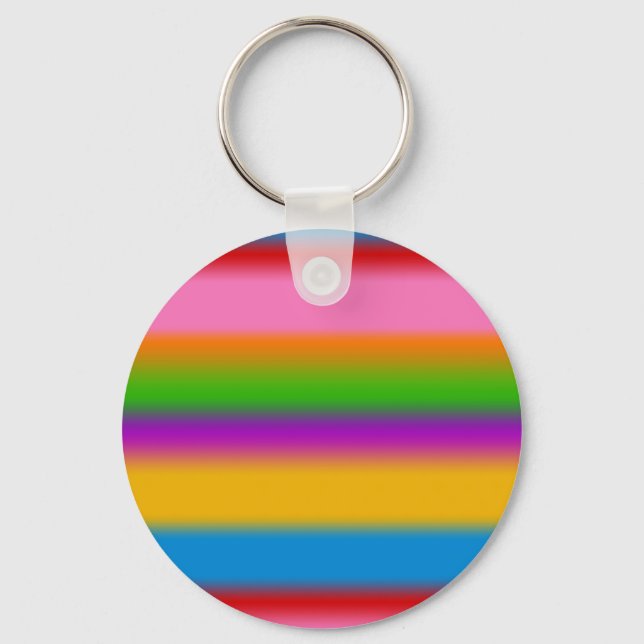 Llavero Vibrantes rayas de gradiente de arcoíris multicolo (Anverso)