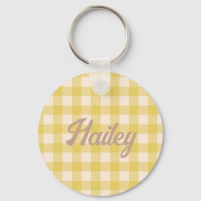 Llavero Vichy amarillo gingham comprueban el mercado de gr (Anverso)