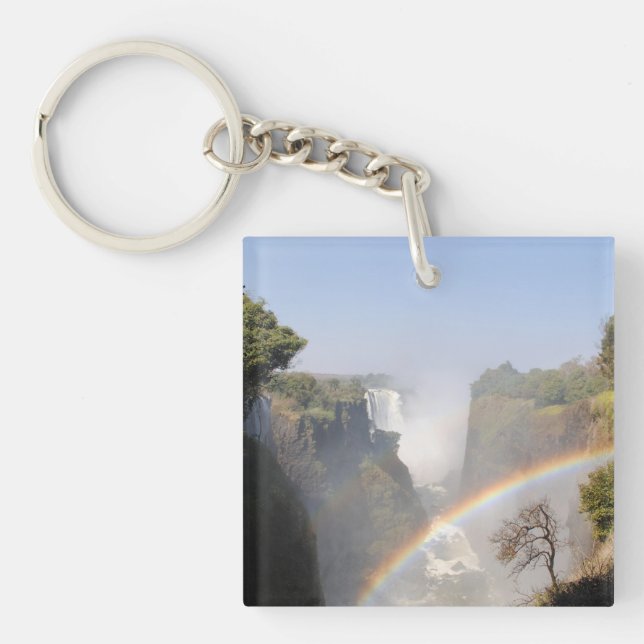 Llavero Victoria Falls Rainbow Waterfall Photo (Frente)