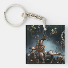 Llavero Victorian Clockwork Gummy Bear Mechanical Raven