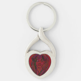 Llavero Victorian Era Dreamer Girl Heart Shaped Keychain