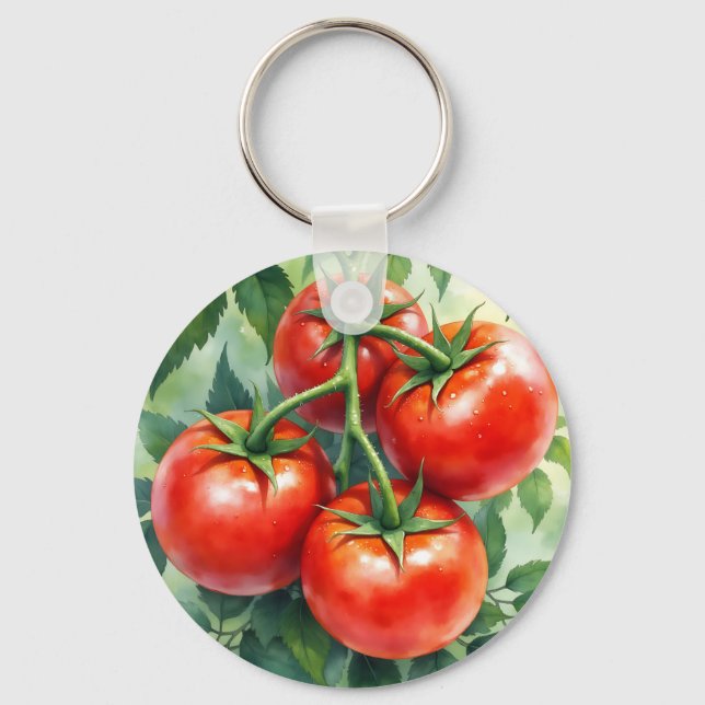 Llavero Vid de Tomate Maduro Acuarela Fresca (Anverso)