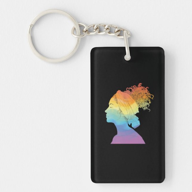 Llavero Vida arcoiris, mujer, libertad (Frente)