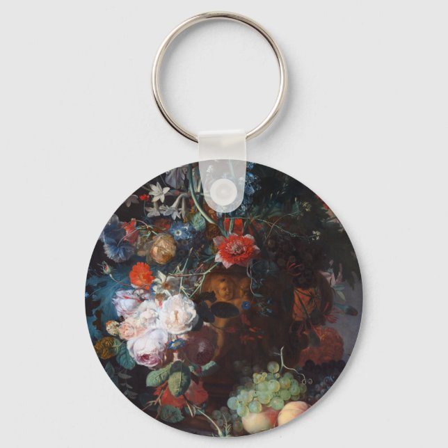 Llavero Vida con flores y fruta, Jan Van Huysum (Anverso)