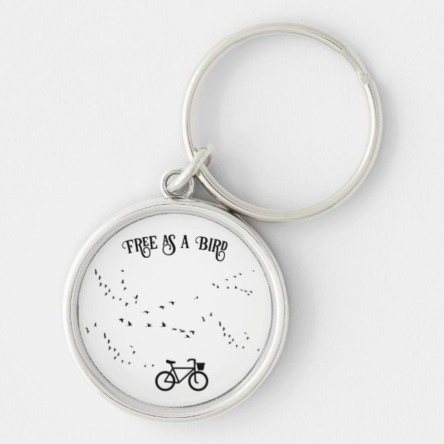 Llavero Vida en bicicleta, libre como personalizable de pá (Frente)