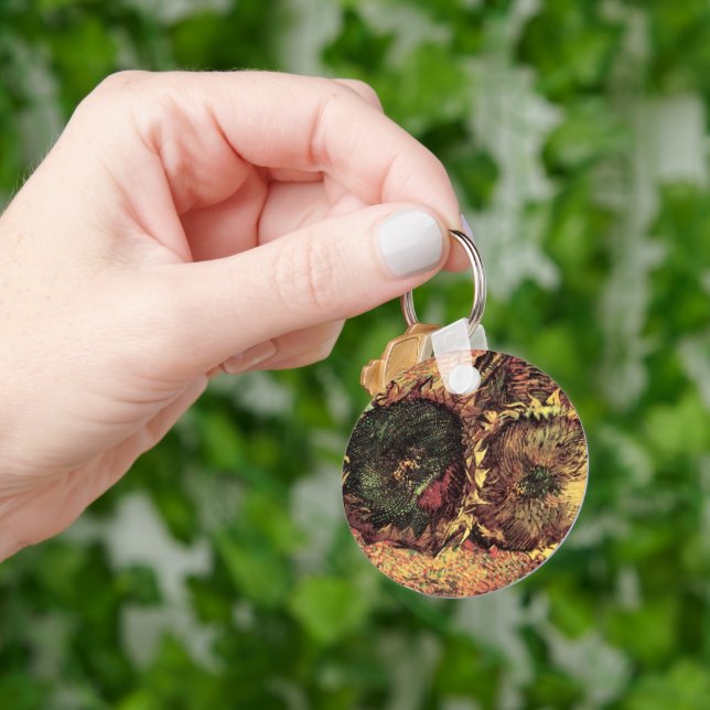 Llavero Vida fija dos girasoles cortados por Vincent van G (Mano)