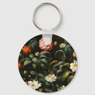 Llavero Vida floral botánica vintage de jardín