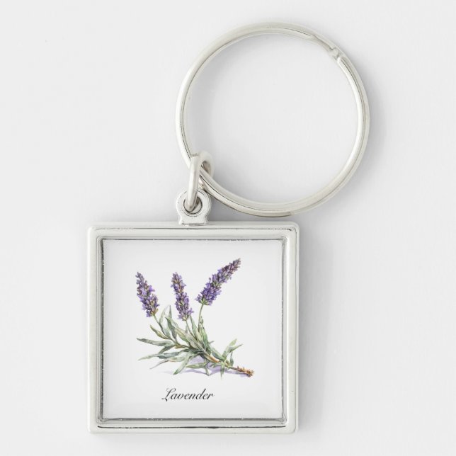 Llavero Vida herbal: Lavanda, personalizable (Frente)