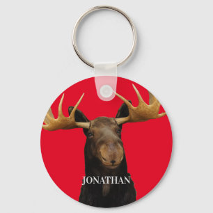 Llavero Vida silvestre del nombre rojo de Fun Moose