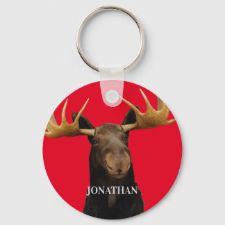 Llavero Vida silvestre del nombre rojo de Fun Moose
