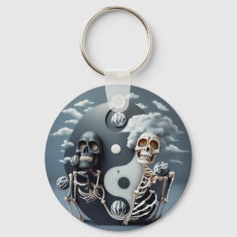 Llavero Vida y muerte, Halloween YinYang Skeleton