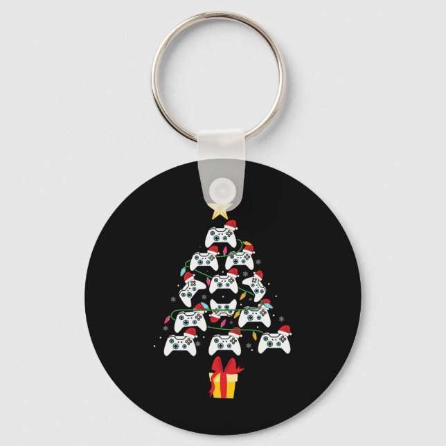 Llavero Video Game Controller Christmas Tree Xmas Boy Men (Anverso)