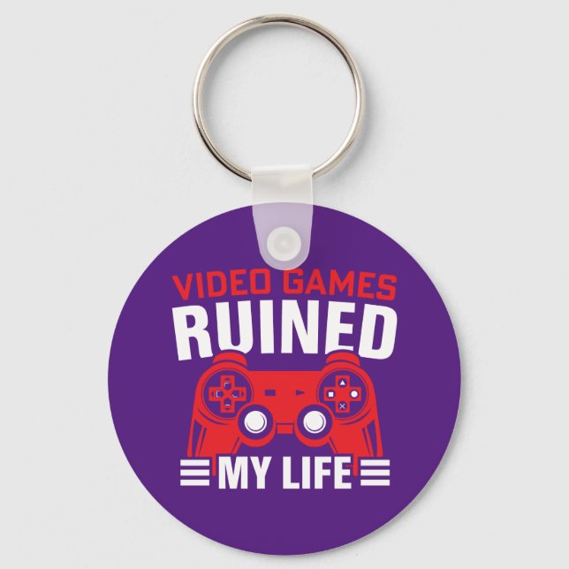 Llavero Videojuegos arruinaron mi vida, la vida de los jug (Anverso)