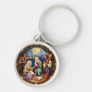 Llavero Vidriera de la Natividad de Navidad