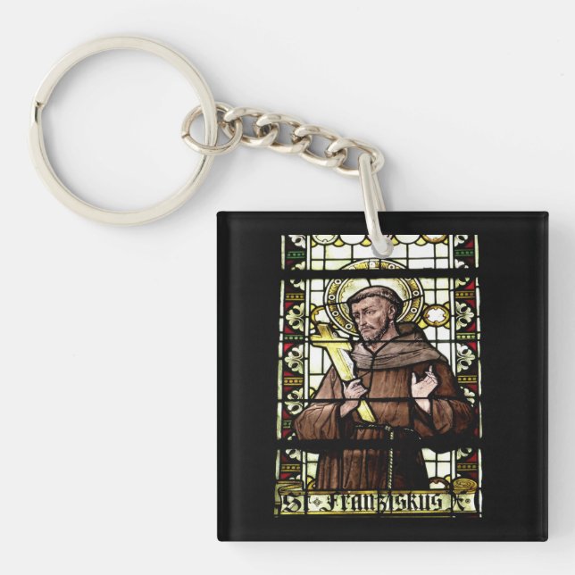 Llavero vidriera de monje franciscano (Frente)