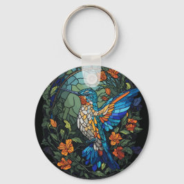 Llavero Vidrio con manchas de color pájaro volador