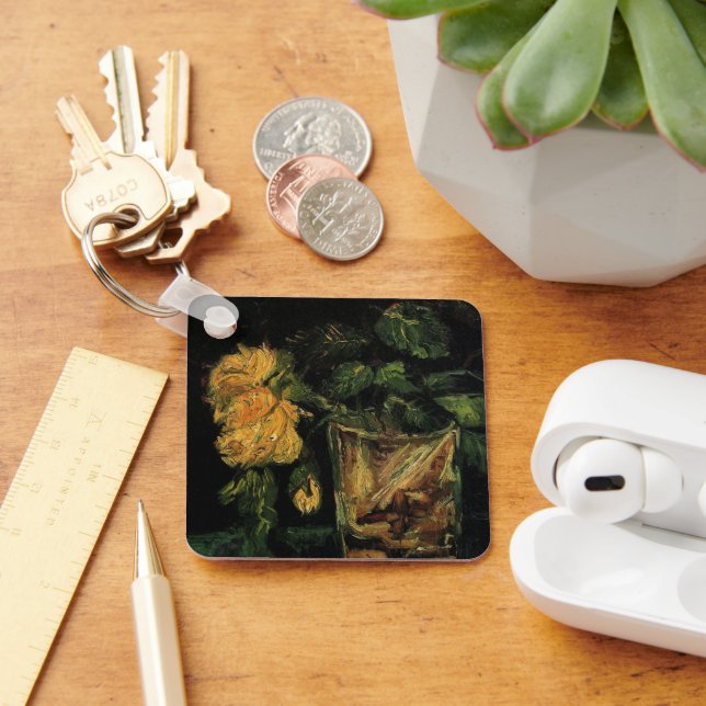 Llavero Vidrio con Rosas por Vincent van Gogh (Escritorio )