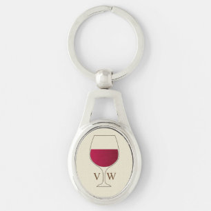 Llavero Vidrio de vino tinto personalizado