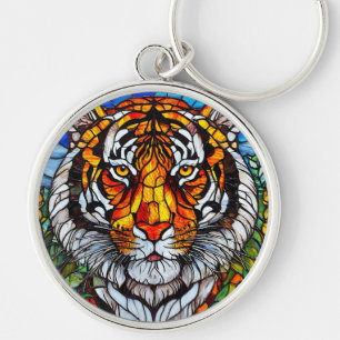 Llavero Vidrio emplomado de tigre
