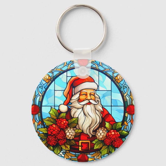 Llavero Vidrio Manchado Santa Navidad Ornamento-67672 (Anverso)