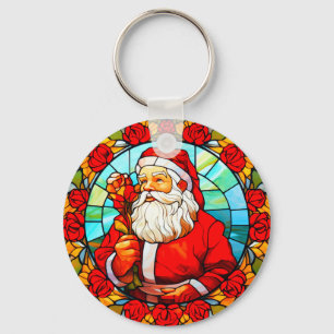 Llavero Vidrio Manchado Santa Navidad Ornamento-67679