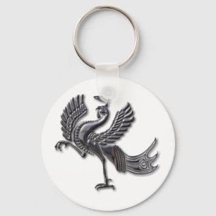 Llavero Vidrio negro de pájaro rojo