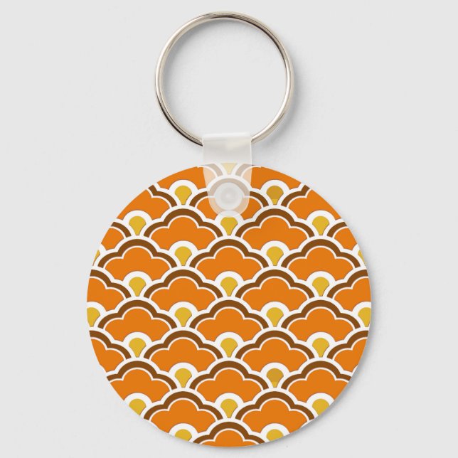 Llavero Vieiras chinas deco, Naranja mandarín (Anverso)