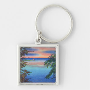 Llavero Vieja opinión de la puesta del sol de Ontario del