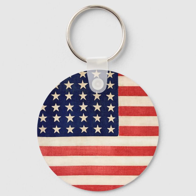 Llavero Vieja Vieja Vieja Bandera Estadounidense De Treint (Anverso)