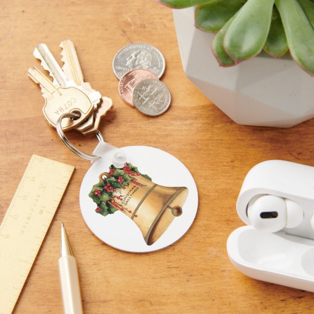 Llavero Viejas campanas de oro navideñas, saludos de tempo (Escritorio )