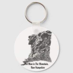 Llavero Viejo hombre en la montaña, bosquejo de la pluma