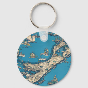 Llavero Viejo mapa de las Bermudas