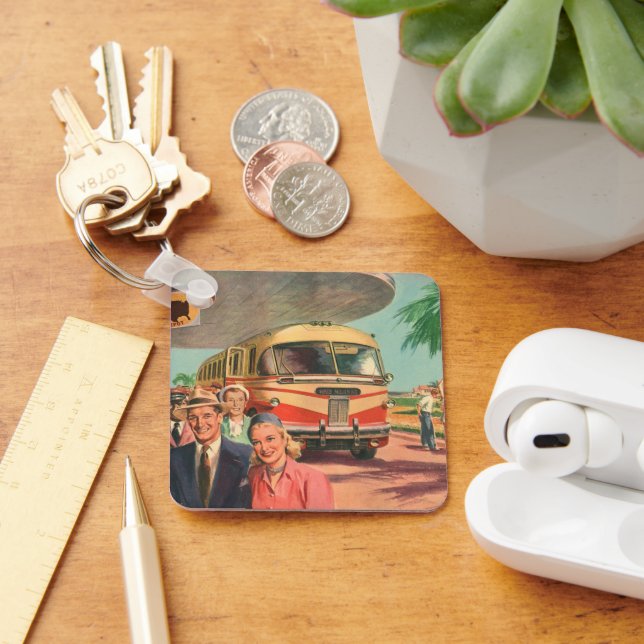 Llavero Viejos pasajeros de vacaciones en la estación de a (Escritorio )