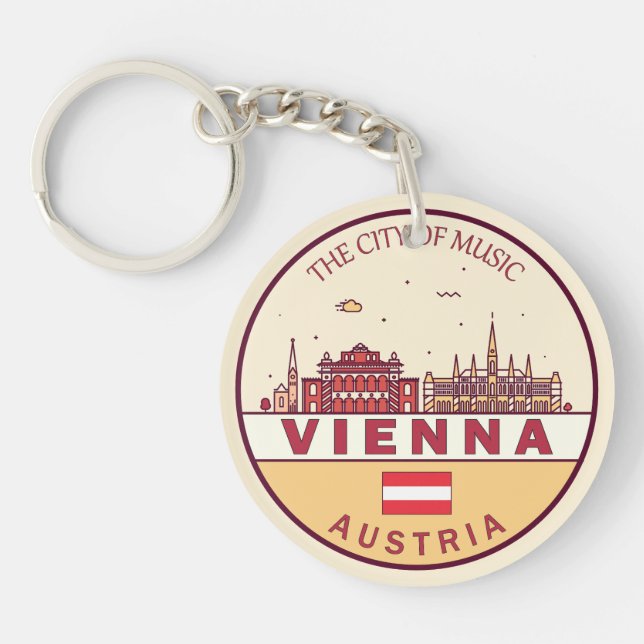 Llavero Viena Austria City Skyline Emblem (Frente)