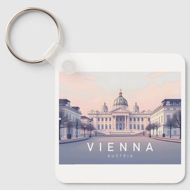 Llavero Viena Austria Pastel Travel Design (Anverso)