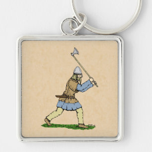 Llavero Viking Warrior Wielding Broad-Ax