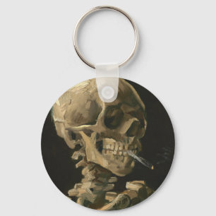 Llavero Vincent Van Gogh - Calavera con cigarrillo en llam