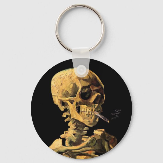 Llavero Vincent Van Gogh - Calavera con cigarrillo encendi (Anverso)