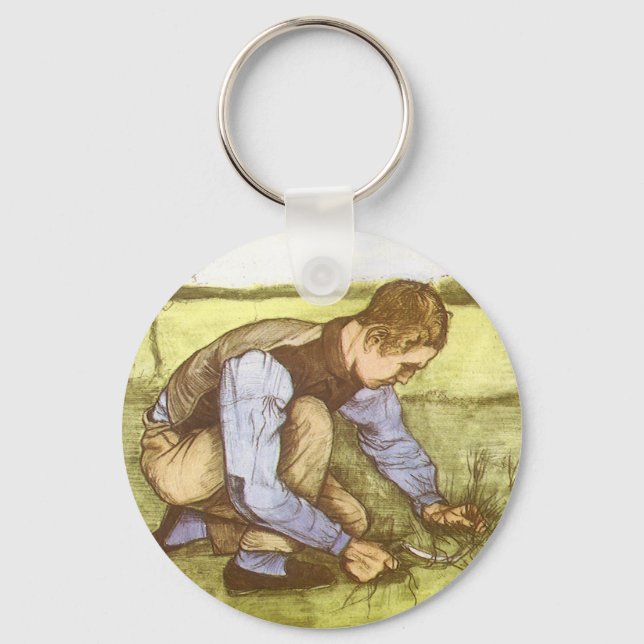 Llavero Vincent van Gogh - Niño cortando hierba con esquil (Anverso)