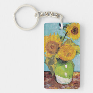 Llavero Vincent Van Gogh - Tres Girasoles en un Jarrón