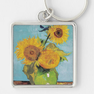 Llavero Vincent Van Gogh - Tres Girasoles en un Jarrón