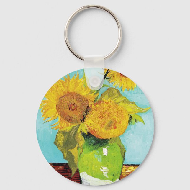 Llavero Vincent Van Gogh Tres girasoles en una bolsa (Anverso)