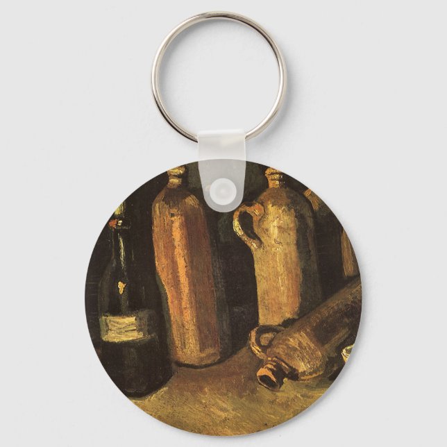 Llavero Vincent van Gogh - Vida fija con 4 botellas de pie (Anverso)